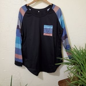 2XL Black Stripe Long Sleeve Shirt